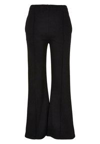 FLARED PIN TUCK TERRY - Stoffhose - black