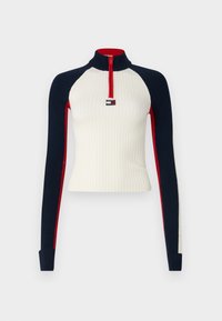 Tommy Jeans COLOR BLOCK  - Striktrøje - ancient white/multi