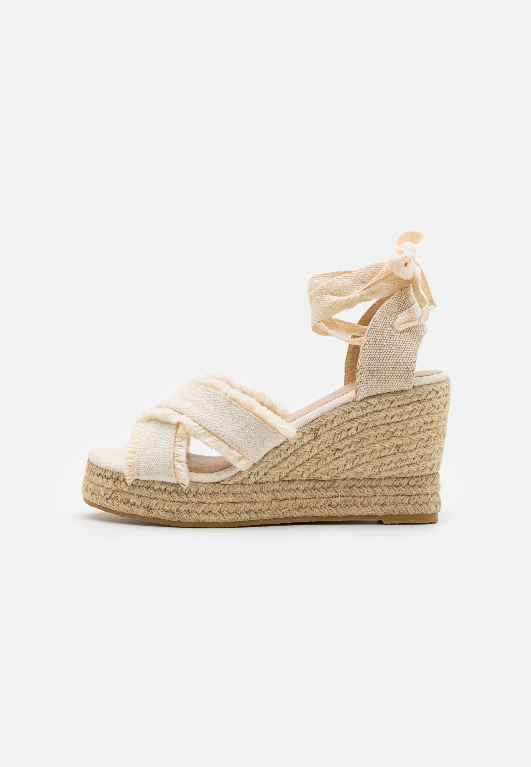 Sandales Compensées Faites Main Pare Gabia - Taille 37 (petit 38) - Imprimé Floral Bleu