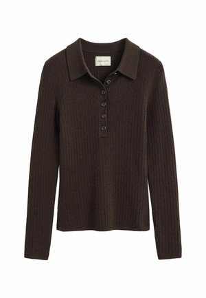 GANT, GANT CABLE KNIT TOP - Maglione - deep brown