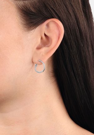 MIT STEINEN, GLÄNZENDES SILBER 925, ZIRKON - Boucles d'oreilles - silberfarben