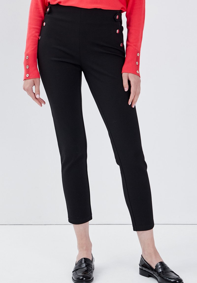 Breal MIT GEKIPPTER TAILLE - Broek - noir