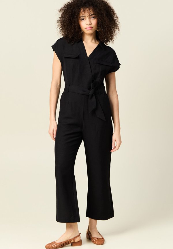 MIT GÜRTEL - Jumpsuit - noir