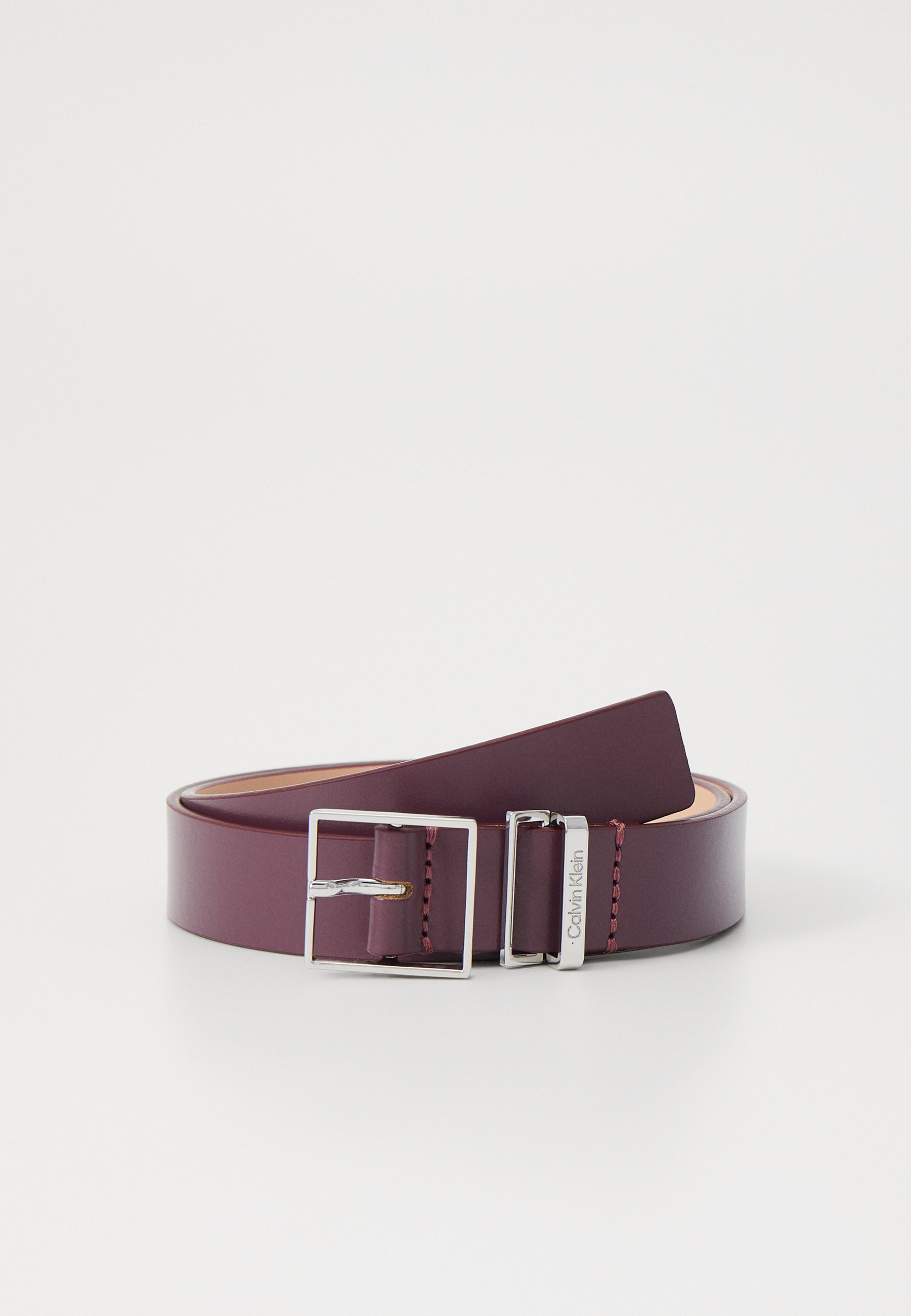 Calvin Klein MUST SQUARE BUCKLE BELT Cintura vineyard wine