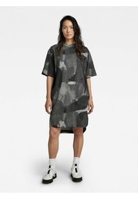 G-STAR - BOXY U TEE ALLOVER - Jersey dress - metal grey watercolor camo Thumbnail Image 1