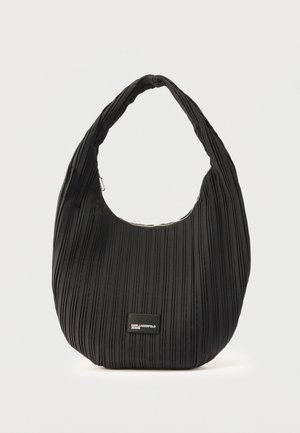 LARGE HOBO PLEATED - Shopping Bag - black