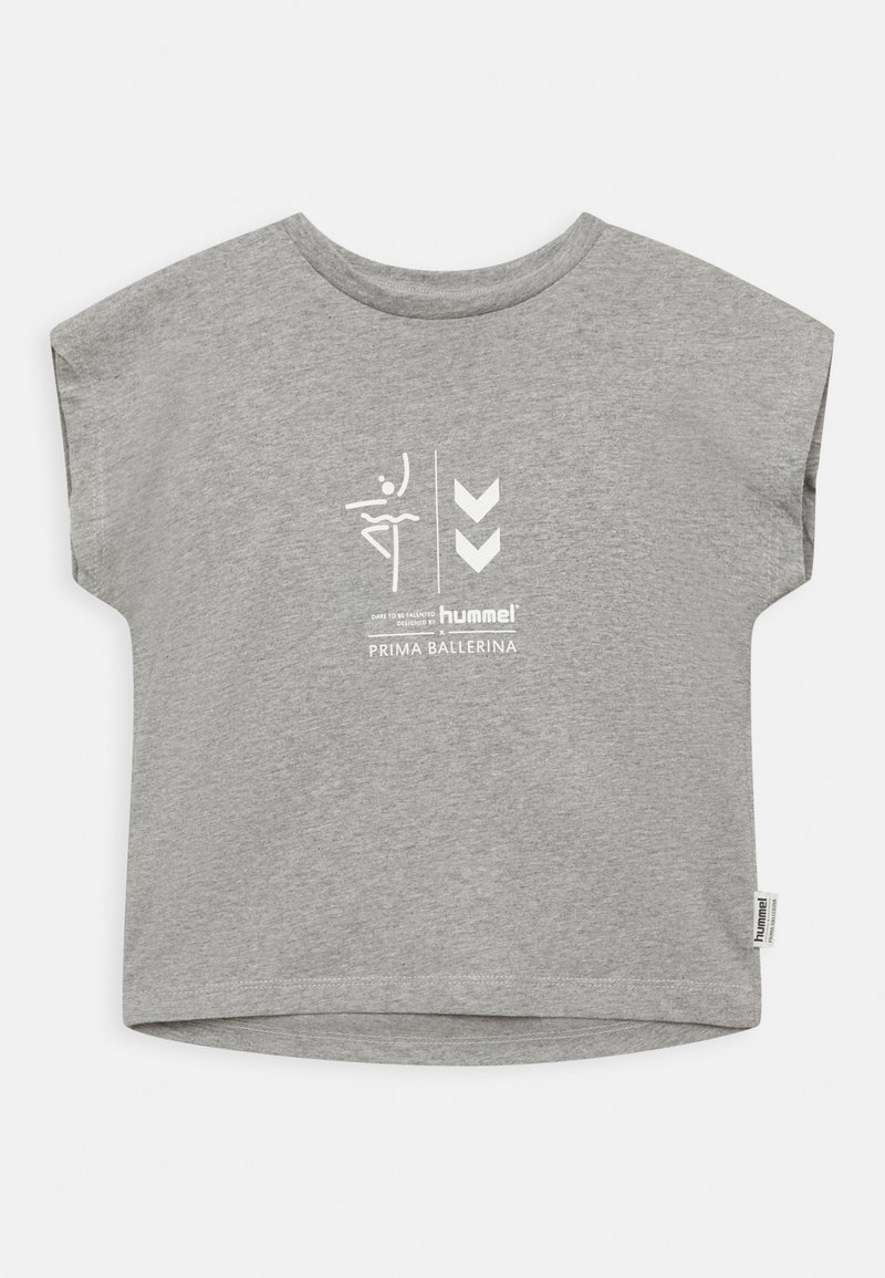 Hummel T-shirt print grijs gemêleerd Hummel T-shirt print grijs gemêleerd