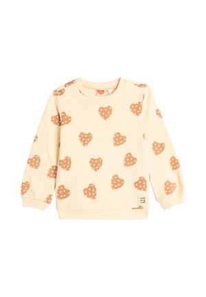 HEART PRINTED SOFT INTERIOR CREW NECK - Sudadera - beige