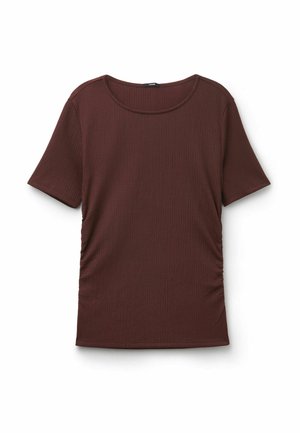 Tezenis, SHORT SLEEVE CRINKLE WITH GATHERING - Bluse - brown
