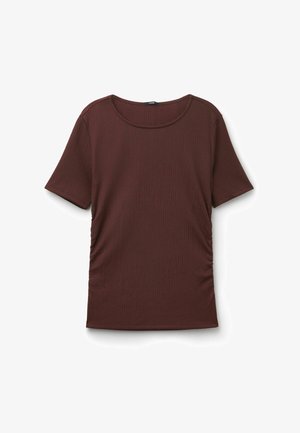 Tezenis, SHORT SLEEVE CRINKLE WITH GATHERING - Bluse - brown