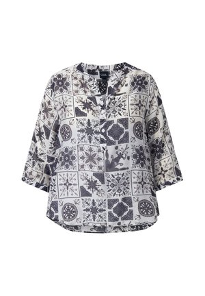 Ulla Popken, TILE PRINT 3/4 SLEEVE BLOUSE - Bluse - black
