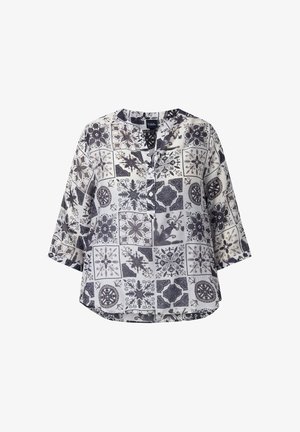 Ulla Popken, TILE PRINT 3/4 SLEEVE BLOUSE - Camicetta - black