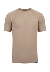 PERFORMANCE PRINT LOGO DELIAN - T-shirt basic - taupe