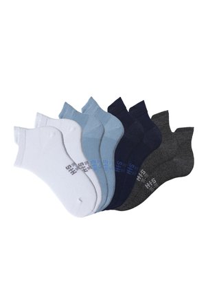 PACK OF 8 - Socks - marine weiß grau meliert hell blau