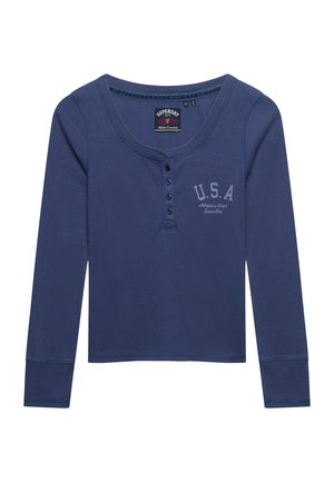Superdry & Co, SUPERDRY ATHLETIC BUTTON DOWN LONG SLEEVE TOP.. - Langarmshirt - mariner navy
