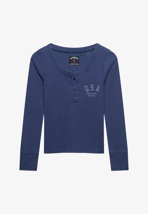 Superdry & Co, SUPERDRY ATHLETIC BUTTON DOWN LONG SLEEVE TOP.. - Langarmshirt - mariner navy