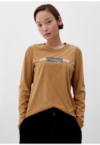 s.Oliver PRINT MIT 3/4 ÄRMELN - Langarmshirt - sandstein