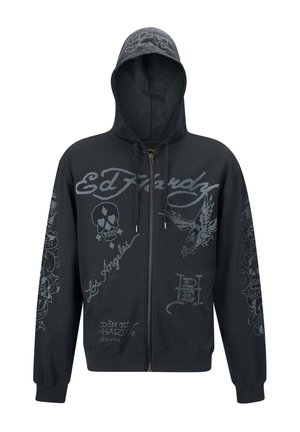 Ed Hardy DEATH-BEFORE MONO  - Felpa con zip - black