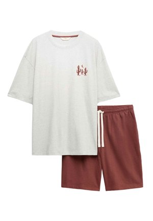 Marks & Spencer, PURE  CACTUS EMBROIDERY SET - Nattøj sæt - neutral