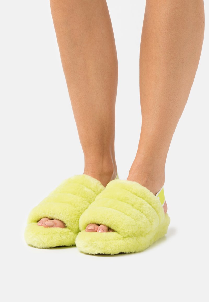 uggs slides yellow
