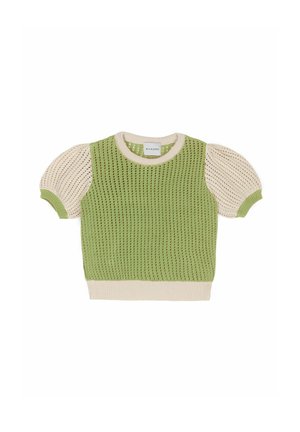 PUNTO BELLA - Camiseta estampada - green ecru