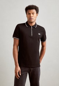 Antony Morato REGULAR FIT WITH RUBBER BADGE WITH METAL LOGO - Polosärk - black