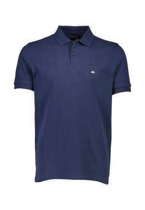 Marineblå polo skjorte lavet af bomuld, med klassisk krave, korte ærmer og et lille hvidt bjerglogo på venstre bryst.
