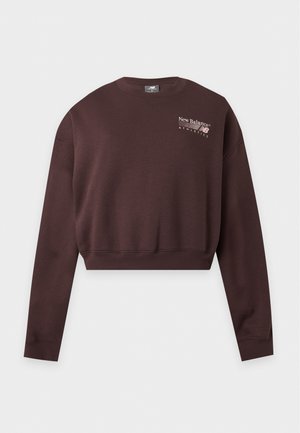 New Balance, TRACKSIDE FLEECE CREW - Sweatshirt - dark red