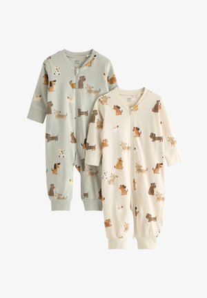 Lindex, LINDEX 2-PACK PYJAMAS WITH ALLOVER PRINT LINDEX UNISEX - Pyžamo - light beige