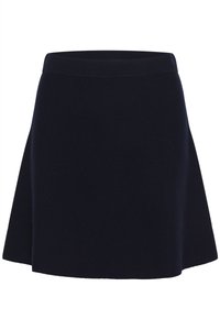 Tumesinine kudum-miniseelik laieneva silueti, elastse vöökoha ja siledapinna ning nähtavate õmblusteta.