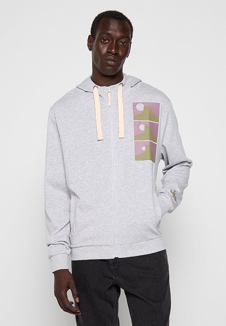 Jeep Sweater met rits lichtgrijs