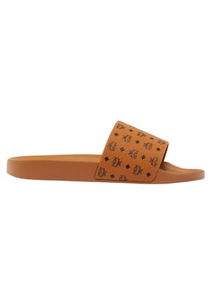 MCM COLLECTION SLIDE - Pantolette flach - cognac