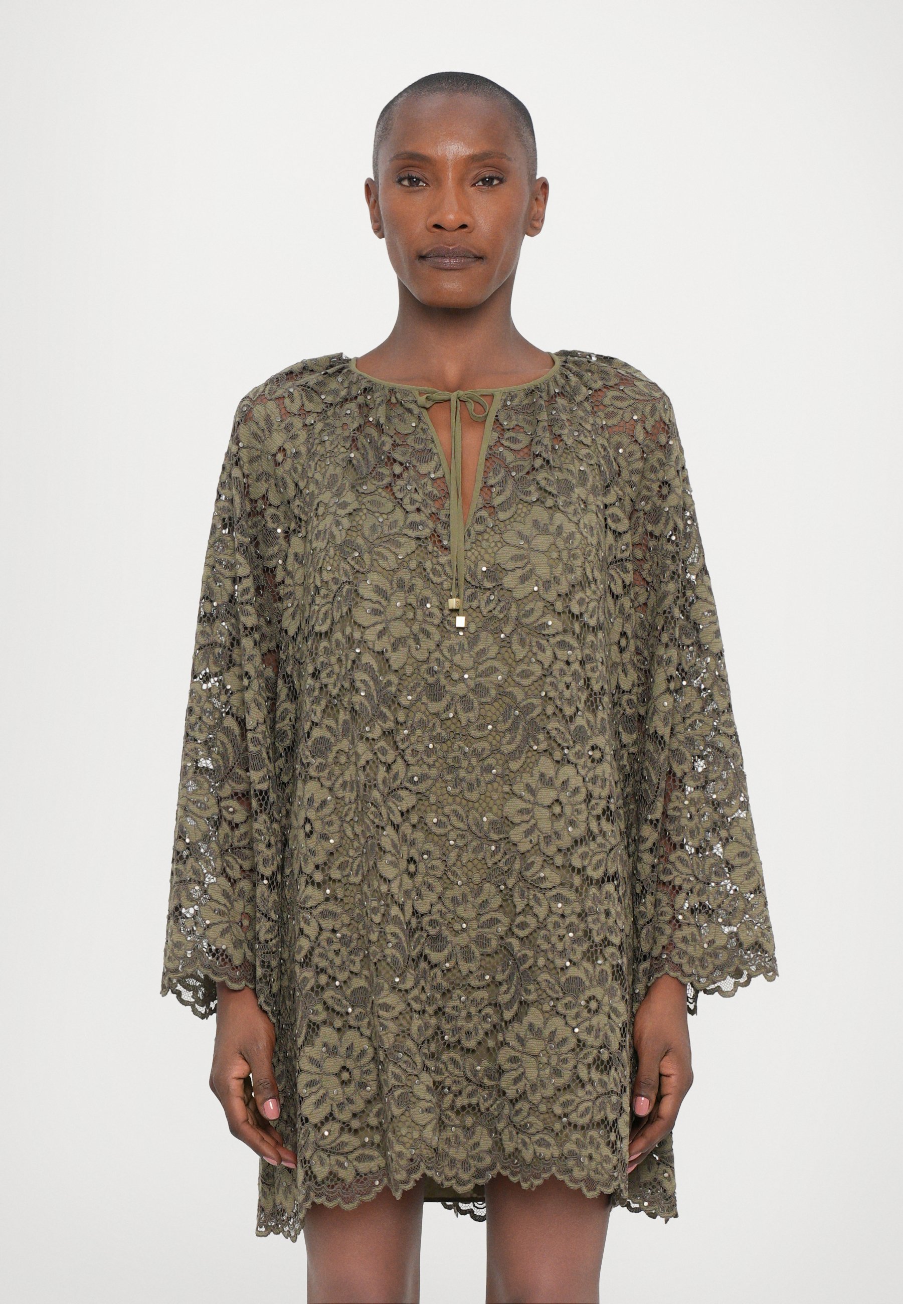 MICHAEL Michael Kors NECK DRESS - Day dress - safari green/olive - Zalando MICHAEL Michael Kors NECK DRESS - Day dress - safari green/olive - Zalando