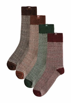 HEAVYWEIGHT 4 PACK - Socken - green red orange textured