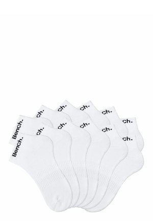 Weiße Knöchelsocken aus Baumwollmischung, mit schwarzem "Bench."-Logo am Bund, glatter Textur und gerippten Details. Set aus mehreren Paaren.