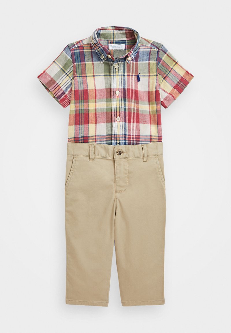 Polo Ralph Lauren MADRAS SHIRT & STRETCH CHINO PANT SET - Chino - red/green multi