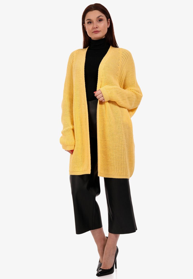 Damen Strickjacken | YC Fashion & Style BASICFORM VERSCHLUSSLOS PLUS Strickjacke gelb - AX88706 Damen Strickjacken | YC Fashion & Style BASICFORM VERSCHLUSSLOS PLUS Strickjacke gelb - AX88706