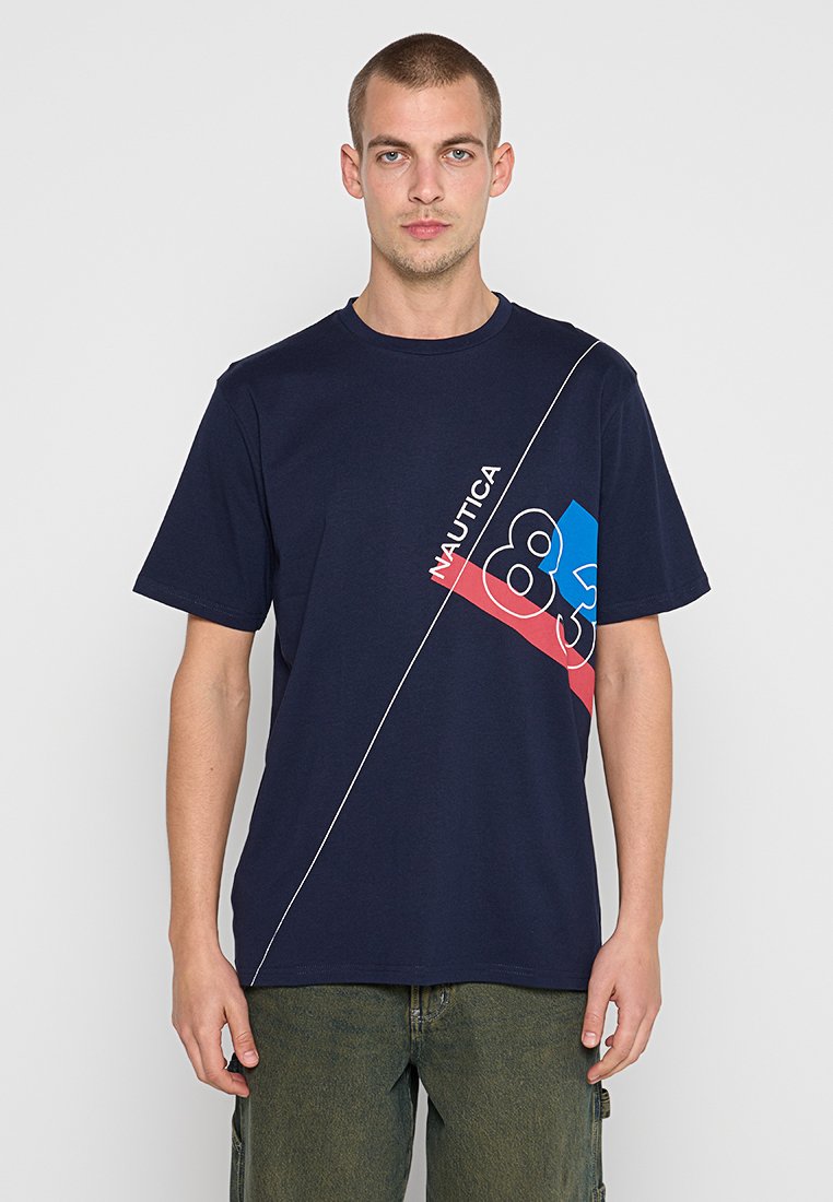 Nautica T-shirt print donkerblauw