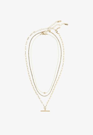 Next, PEARL EFFECT SPARKLE 3 PACK LAYER T-BAR NECKLACE - Necklace - gold-coloured