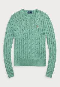 Cable Knit Cotton Crewneck Sweater - Pulóver - celadon