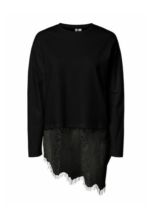 Pieces, LONG SLEEVED TOP PCMAVE LACE - Μπλούζα με μακριά μανίκια - black