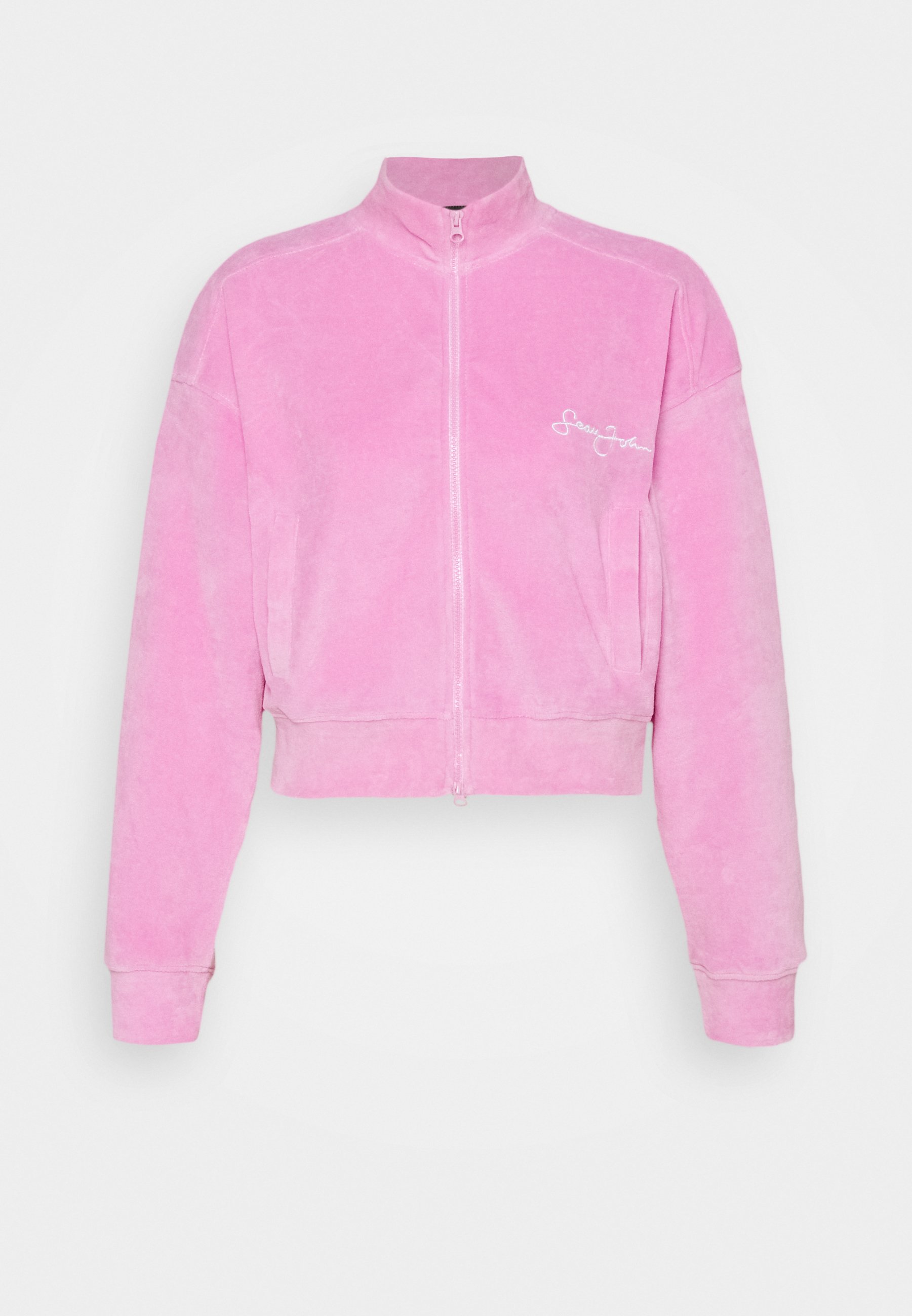 pink cropped jacket