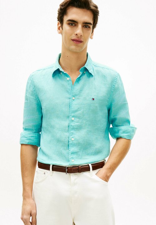 Camicia Estiva Uomo A Maniche Corte Quadri Bufalo - Cocco Turchese, Taglia S, Tessuto Leggero
