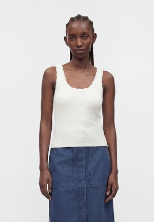 JDY JDYNANNA SCALLOP EDGE - Débardeur - cloud dancer
