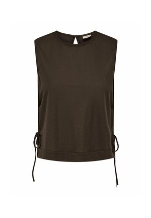JDY, JDYLESLIE S/L BOW TOP JRS NOOS - Blouse - chocolate brown