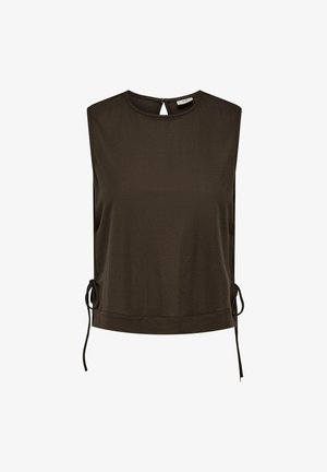 JDY, JDYLESLIE S/L BOW TOP JRS NOOS - Blúz - chocolate brown