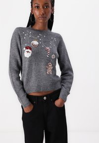JDY JDYTWINKLE XMAS O NECK PULLOVER - Maglione - medium grey melange