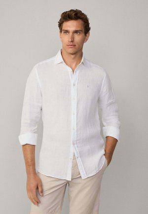 TAILORED FIT LINEN KENT SHIRT - Shirt - optic white