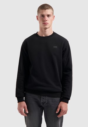 Zwarte crewneck sweatshirt van een katoenmix, met een geribde hals en manchetten. Subtiele "PURE PATH" branding op de borst. Casual pasvorm.