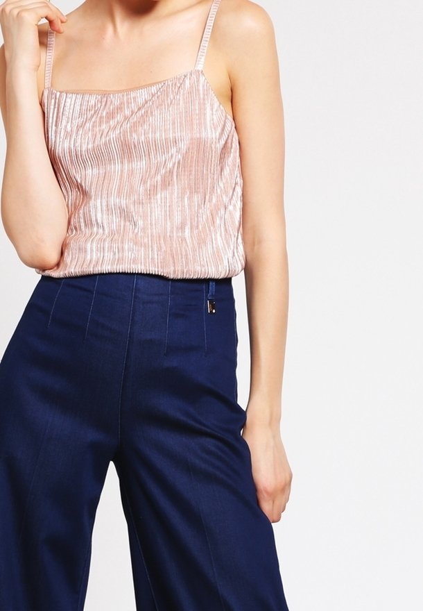 Haut Imprimé Doré Miss Selfridge - Taille 8 - Sans Manches - Occasion Très Bon état